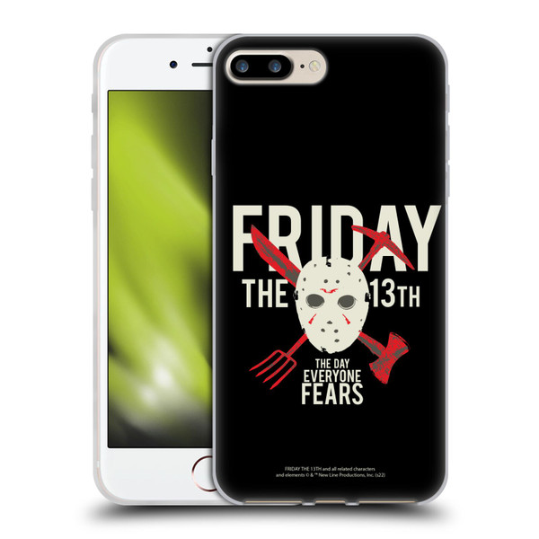 Friday the 13th 1980 Graphics The Day Everyone Fears Soft Gel Case for Apple iPhone 7 Plus / iPhone 8 Plus