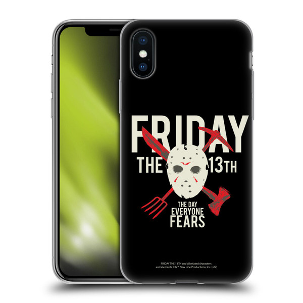 Friday the 13th 1980 Graphics The Day Everyone Fears Soft Gel Case for Apple iPhone X / iPhone XS