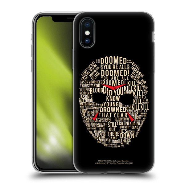 Friday the 13th 1980 Graphics Typography Soft Gel Case for Apple iPhone X / iPhone XS