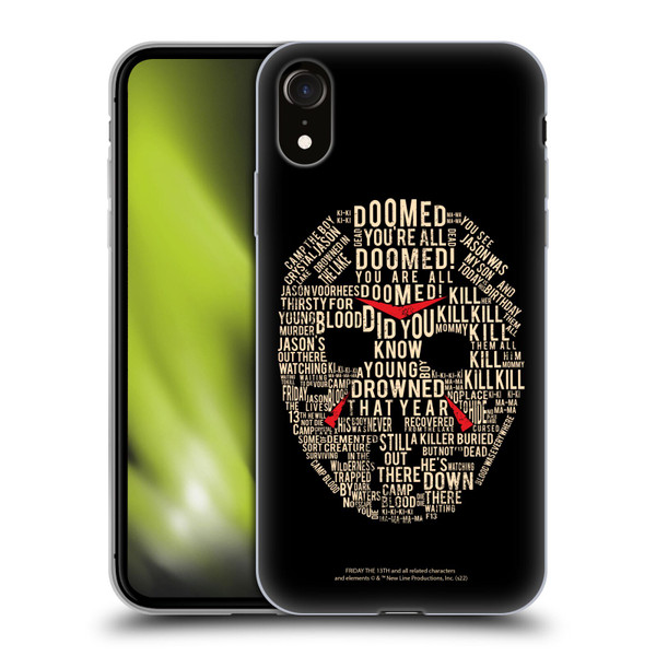 Friday the 13th 1980 Graphics Typography Soft Gel Case for Apple iPhone XR