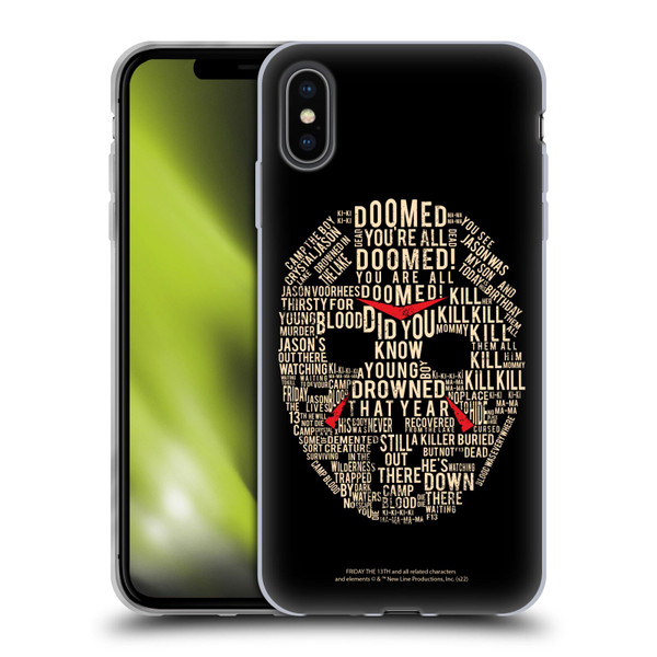 Friday the 13th 1980 Graphics Typography Soft Gel Case for Apple iPhone XS Max