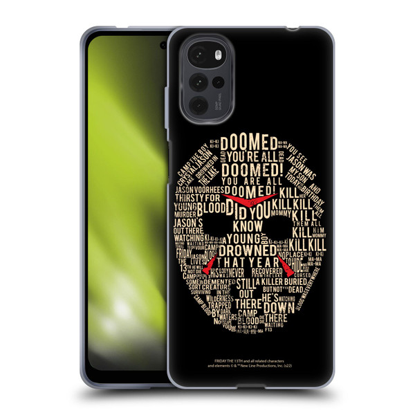 Friday the 13th 1980 Graphics Typography Soft Gel Case for Motorola Moto G22