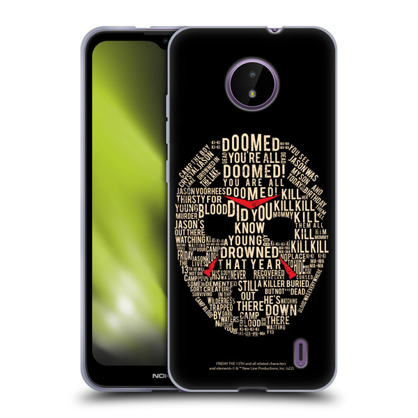 Friday the 13th 1980 Graphics Typography Soft Gel Case for Nokia C10 / C20