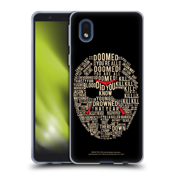 Friday the 13th 1980 Graphics Typography Soft Gel Case for Samsung Galaxy A01 Core (2020)