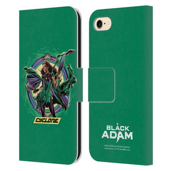 Black Adam Graphics Cyclone Leather Book Wallet Case Cover For Apple iPhone 7 / 8 / SE 2020 & 2022