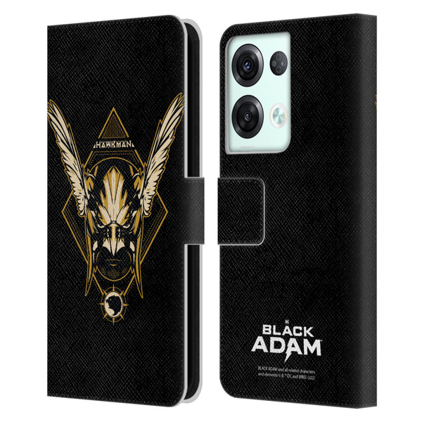 Black Adam Graphics Hawkman Leather Book Wallet Case Cover For OPPO Reno8 Pro