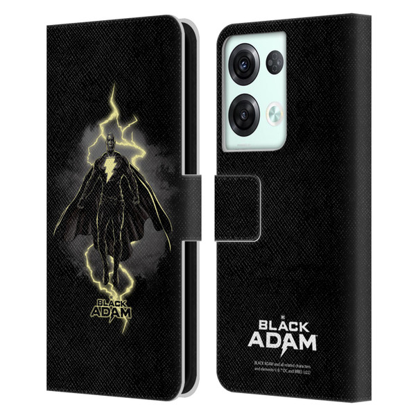 Black Adam Graphics Lightning Leather Book Wallet Case Cover For OPPO Reno8 Pro