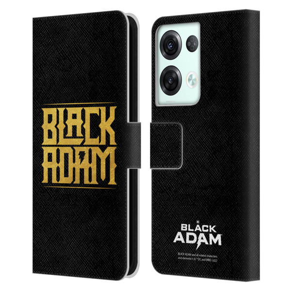 Black Adam Graphics Logotype Leather Book Wallet Case Cover For OPPO Reno8 Pro