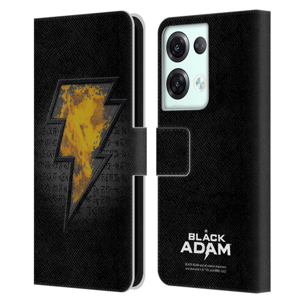 Black Adam Graphics Icon Leather Book Wallet Case Cover For OPPO Reno8 Pro
