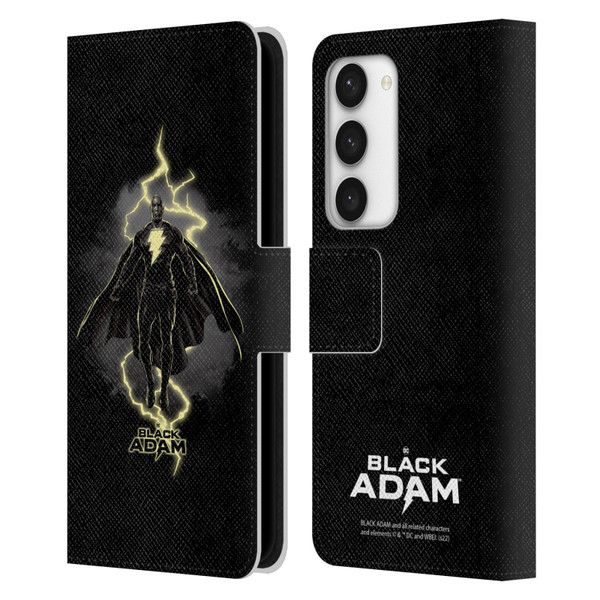 Black Adam Graphics Lightning Leather Book Wallet Case Cover For Samsung Galaxy S23 5G
