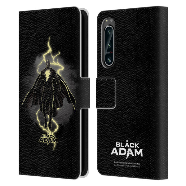 Black Adam Graphics Lightning Leather Book Wallet Case Cover For Sony Xperia 5 IV