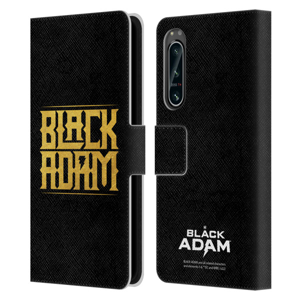 Black Adam Graphics Logotype Leather Book Wallet Case Cover For Sony Xperia 5 IV
