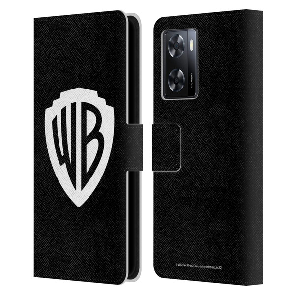 Warner Bros. Shield Logo Black Leather Book Wallet Case Cover For OPPO A57s