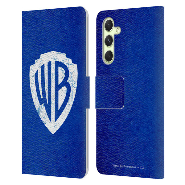 Warner Bros. Shield Logo Distressed Leather Book Wallet Case Cover For Samsung Galaxy A54 5G
