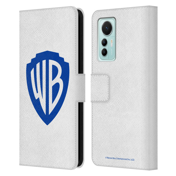 Warner Bros. Shield Logo White Leather Book Wallet Case Cover For Xiaomi 12 Lite