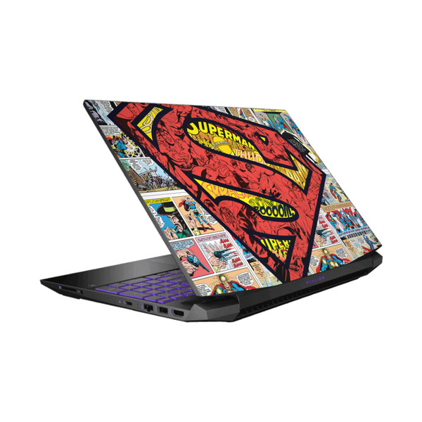 Superman DC Comics Logos And Comic Book Oversized Vinyl Sticker Skin Decal Cover for HP Pavilion 15.6" 15-dk0047TX