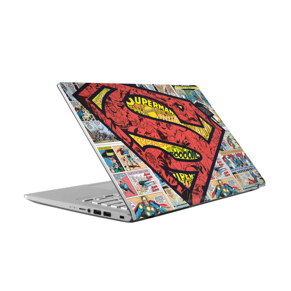 Superman DC Comics Logos And Comic Book Oversized Vinyl Sticker Skin Decal Cover for Asus Vivobook 14 X409FA-EK555T