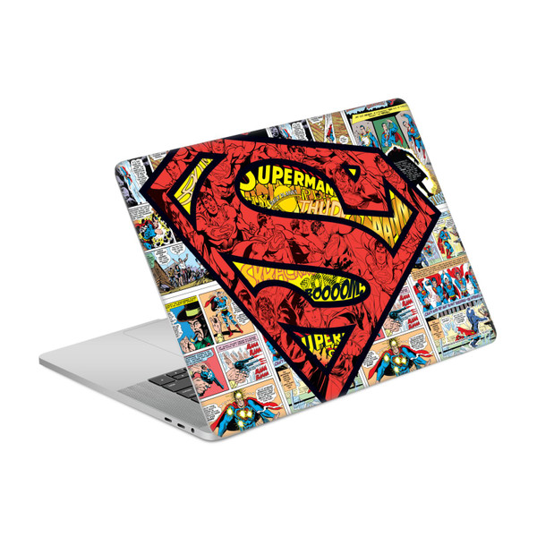Superman DC Comics Logos And Comic Book Oversized Vinyl Sticker Skin Decal Cover for Apple MacBook Pro 15.4" A1707/A1990