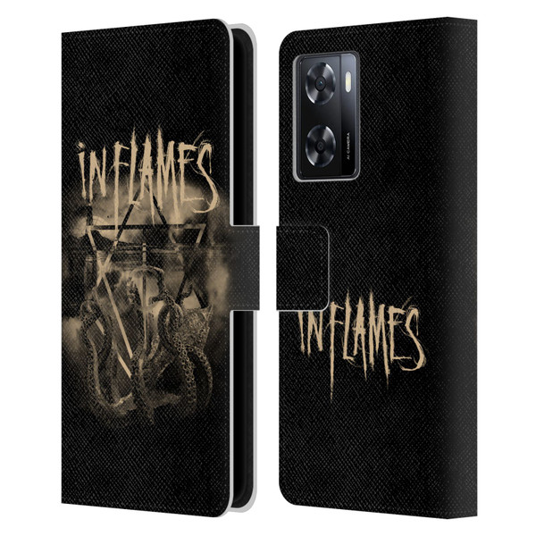 In Flames Metal Grunge Octoflames Leather Book Wallet Case Cover For OPPO A57s
