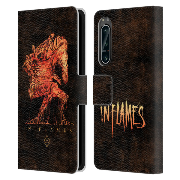 In Flames Metal Grunge Creature Leather Book Wallet Case Cover For Sony Xperia 5 IV