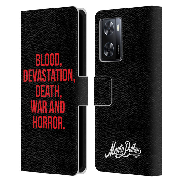 Monty Python Key Art Blood Devastation Death War And Horror Leather Book Wallet Case Cover For OPPO A57s
