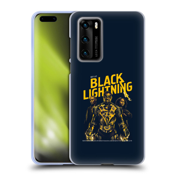 Black Lightning Key Art Get Lit Soft Gel Case for Huawei P40 5G