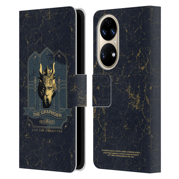 Hogwarts Legacy Graphics The Graphorn Leather Book Wallet Case Cover For Huawei P50