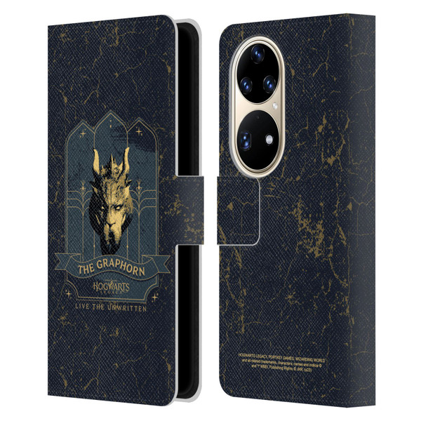 Hogwarts Legacy Graphics The Graphorn Leather Book Wallet Case Cover For Huawei P50 Pro