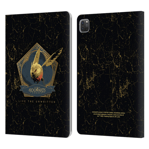 Hogwarts Legacy Graphics Golden Snidget Leather Book Wallet Case Cover For Apple iPad Pro 11 2020 / 2021 / 2022