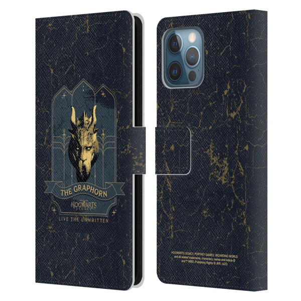 Hogwarts Legacy Graphics The Graphorn Leather Book Wallet Case Cover For Apple iPhone 12 Pro Max