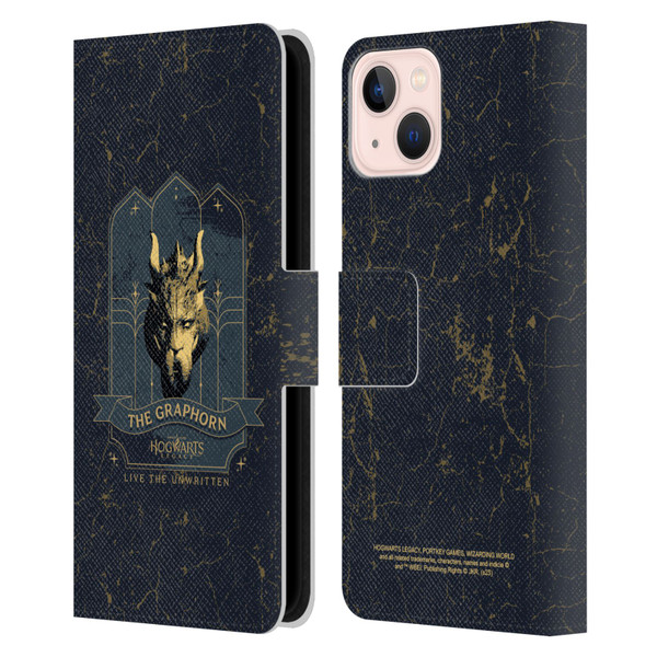Hogwarts Legacy Graphics The Graphorn Leather Book Wallet Case Cover For Apple iPhone 13