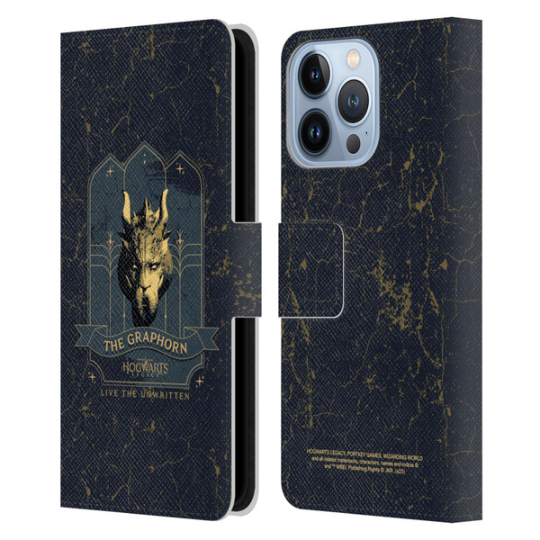 Hogwarts Legacy Graphics The Graphorn Leather Book Wallet Case Cover For Apple iPhone 13 Pro