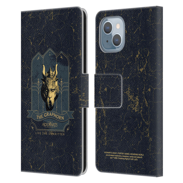 Hogwarts Legacy Graphics The Graphorn Leather Book Wallet Case Cover For Apple iPhone 14