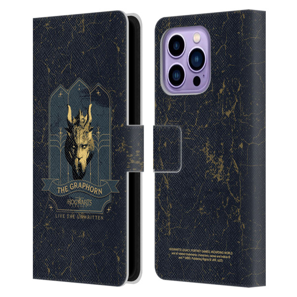 Hogwarts Legacy Graphics The Graphorn Leather Book Wallet Case Cover For Apple iPhone 14 Pro Max
