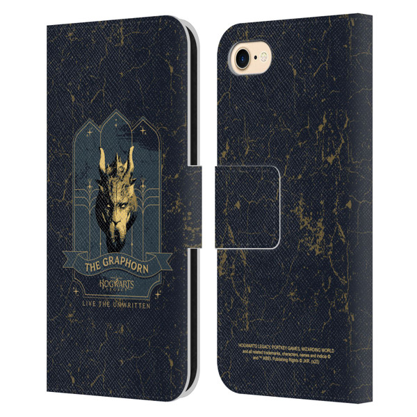 Hogwarts Legacy Graphics The Graphorn Leather Book Wallet Case Cover For Apple iPhone 7 / 8 / SE 2020 & 2022