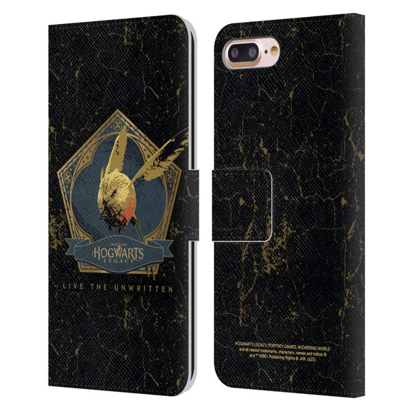 Hogwarts Legacy Graphics Golden Snidget Leather Book Wallet Case Cover For Apple iPhone 7 Plus / iPhone 8 Plus