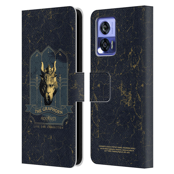 Hogwarts Legacy Graphics The Graphorn Leather Book Wallet Case Cover For Motorola Edge 30 Neo 5G