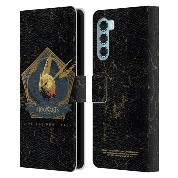 Hogwarts Legacy Graphics Golden Snidget Leather Book Wallet Case Cover For Motorola Edge S30 / Moto G200 5G