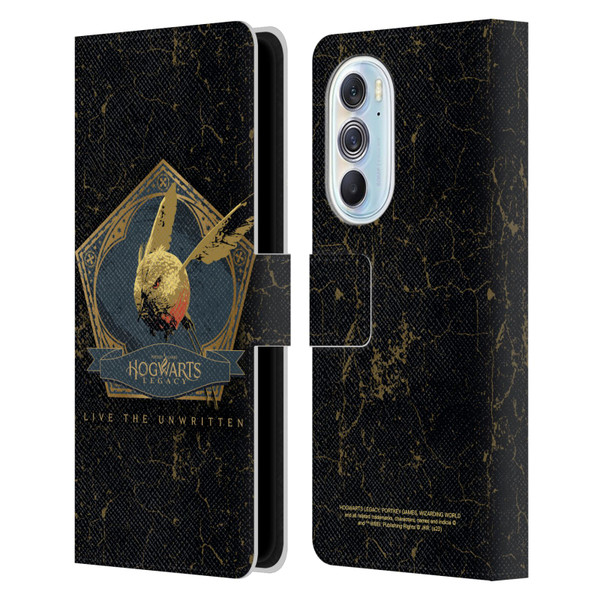 Hogwarts Legacy Graphics Golden Snidget Leather Book Wallet Case Cover For Motorola Edge X30