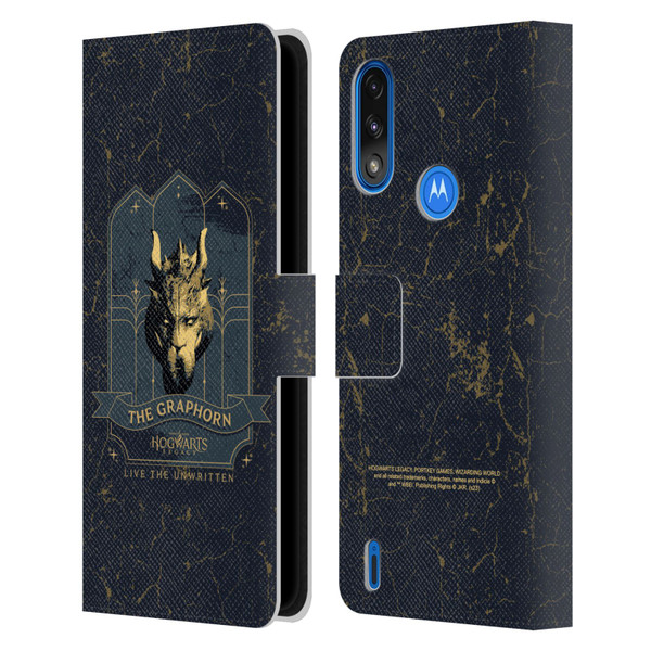 Hogwarts Legacy Graphics The Graphorn Leather Book Wallet Case Cover For Motorola Moto E7 Power / Moto E7i Power