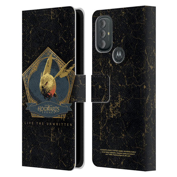 Hogwarts Legacy Graphics Golden Snidget Leather Book Wallet Case Cover For Motorola Moto G10 / Moto G20 / Moto G30