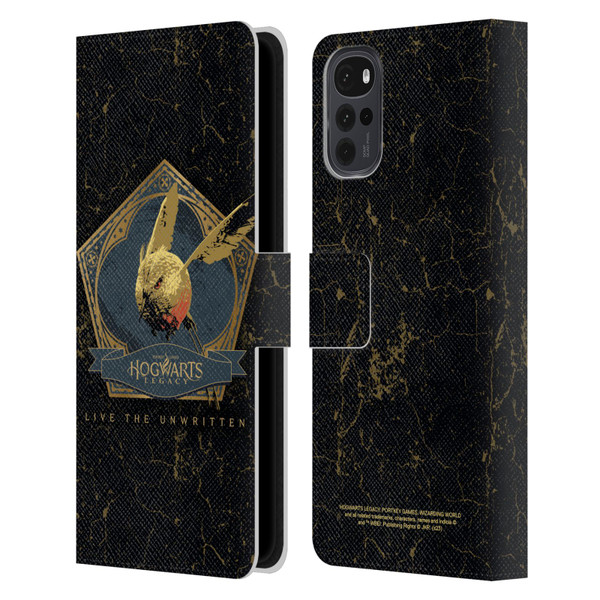 Hogwarts Legacy Graphics Golden Snidget Leather Book Wallet Case Cover For Motorola Moto G22