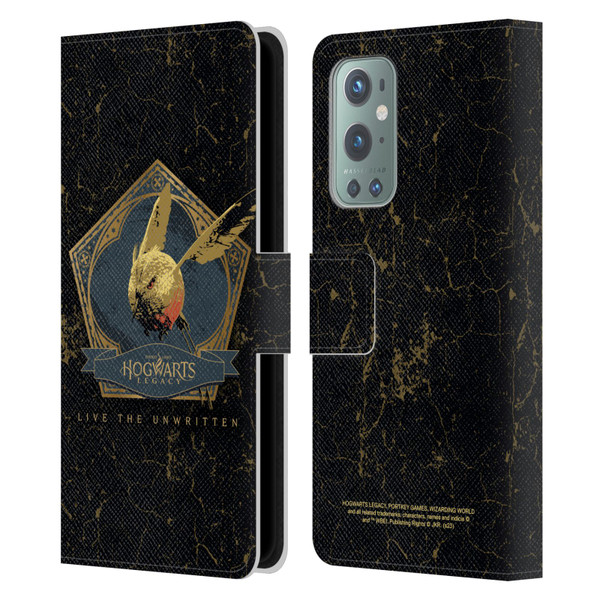 Hogwarts Legacy Graphics Golden Snidget Leather Book Wallet Case Cover For OnePlus 9