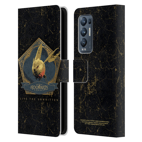 Hogwarts Legacy Graphics Golden Snidget Leather Book Wallet Case Cover For OPPO Find X3 Neo / Reno5 Pro+ 5G
