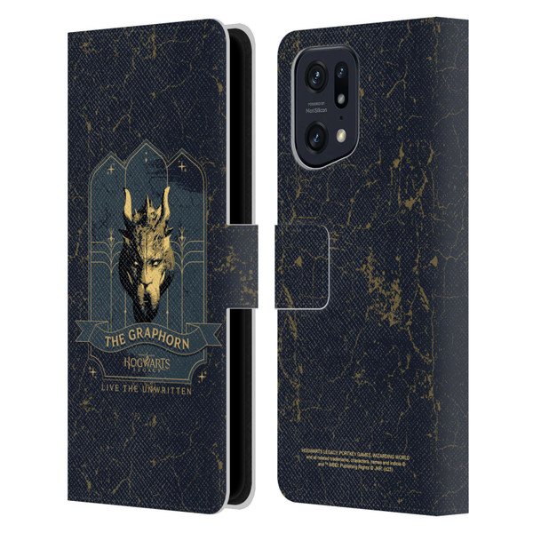 Hogwarts Legacy Graphics The Graphorn Leather Book Wallet Case Cover For OPPO Find X5