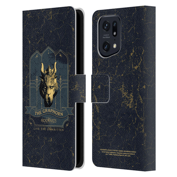 Hogwarts Legacy Graphics The Graphorn Leather Book Wallet Case Cover For OPPO Find X5 Pro