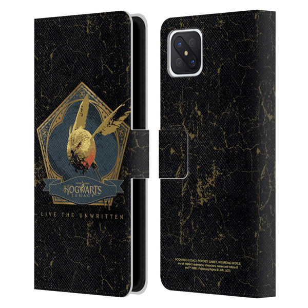 Hogwarts Legacy Graphics Golden Snidget Leather Book Wallet Case Cover For OPPO Reno4 Z 5G