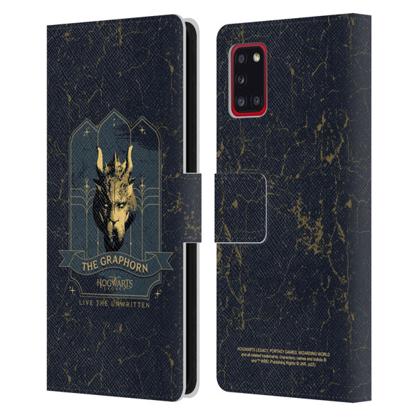 Hogwarts Legacy Graphics The Graphorn Leather Book Wallet Case Cover For Samsung Galaxy A31 (2020)