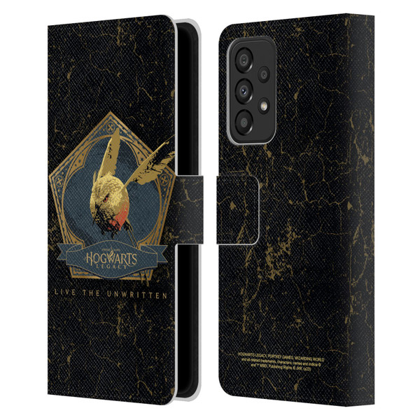 Hogwarts Legacy Graphics Golden Snidget Leather Book Wallet Case Cover For Samsung Galaxy A33 5G (2022)
