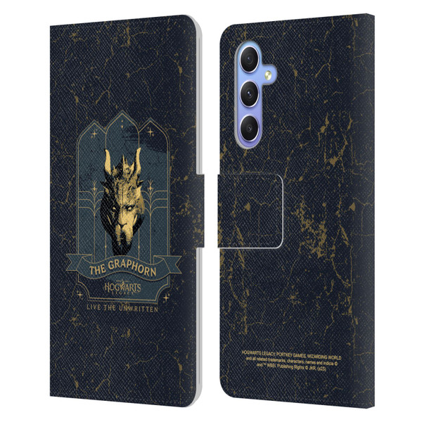 Hogwarts Legacy Graphics The Graphorn Leather Book Wallet Case Cover For Samsung Galaxy A34 5G